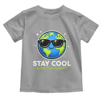 Stay Cool Save The Planet Eco-Friendly Earth Day Toddler T Shirt Cute Cartoon Globe with Sunglasses for Environmental Awareness