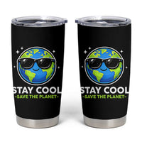 Stay Cool Save The Planet Eco-Friendly Earth Day Tumbler Cup Cute Cartoon Globe with Sunglasses for Environmental Awareness