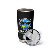 Stay Cool Save The Planet Eco-Friendly Earth Day Tumbler Cup Cute Cartoon Globe with Sunglasses for Environmental Awareness
