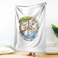 Plant The Trees Save The Bees Clean The Seas Throw Blanket Vintage Peace Sign Aesthetic Nature Lover Ocean Conservation