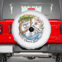 Plant The Trees Save The Bees Clean The Seas Spare Tire Cover Vintage Peace Sign Aesthetic Nature Lover Ocean Conservation