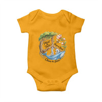 Plant The Trees Save The Bees Clean The Seas Baby Onesie Vintage Peace Sign Aesthetic Nature Lover Ocean Conservation