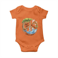 Plant The Trees Save The Bees Clean The Seas Baby Onesie Vintage Peace Sign Aesthetic Nature Lover Ocean Conservation