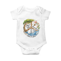 Plant The Trees Save The Bees Clean The Seas Baby Onesie Vintage Peace Sign Aesthetic Nature Lover Ocean Conservation