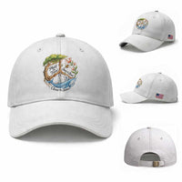 Plant The Trees Save The Bees Clean The Seas Baseball Cap Vintage Peace Sign Aesthetic Nature Lover Ocean Conservation