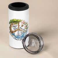 Plant The Trees Save The Bees Clean The Seas 4 in 1 Can Cooler Tumbler Vintage Peace Sign Aesthetic Nature Lover Ocean Conservation