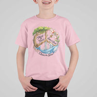 Plant The Trees Save The Bees Clean The Seas T Shirt For Kid Vintage Peace Sign Aesthetic Nature Lover Ocean Conservation