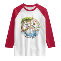 Plant The Trees Save The Bees Clean The Seas Raglan Shirt Vintage Peace Sign Aesthetic Nature Lover Ocean Conservation
