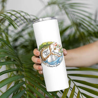 Plant The Trees Save The Bees Clean The Seas Skinny Tumbler Vintage Peace Sign Aesthetic Nature Lover Ocean Conservation