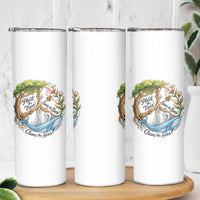 Plant The Trees Save The Bees Clean The Seas Skinny Tumbler Vintage Peace Sign Aesthetic Nature Lover Ocean Conservation