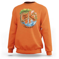 Plant The Trees Save The Bees Clean The Seas Sweatshirt Vintage Peace Sign Aesthetic Nature Lover Ocean Conservation