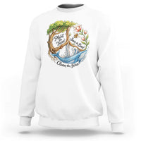 Plant The Trees Save The Bees Clean The Seas Sweatshirt Vintage Peace Sign Aesthetic Nature Lover Ocean Conservation