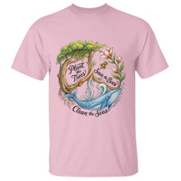 Plant The Trees Save The Bees Clean The Seas T Shirt Vintage Peace Sign Aesthetic Nature Lover Ocean Conservation