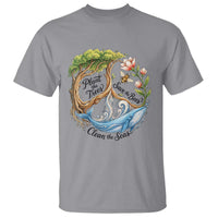 Plant The Trees Save The Bees Clean The Seas T Shirt Vintage Peace Sign Aesthetic Nature Lover Ocean Conservation