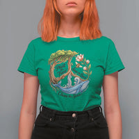 Plant The Trees Save The Bees Clean The Seas T Shirt For Women Vintage Peace Sign Aesthetic Nature Lover Ocean Conservation