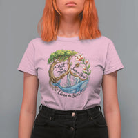 Plant The Trees Save The Bees Clean The Seas T Shirt For Women Vintage Peace Sign Aesthetic Nature Lover Ocean Conservation