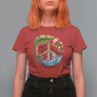 Plant The Trees Save The Bees Clean The Seas T Shirt For Women Vintage Peace Sign Aesthetic Nature Lover Ocean Conservation