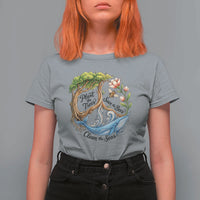 Plant The Trees Save The Bees Clean The Seas T Shirt For Women Vintage Peace Sign Aesthetic Nature Lover Ocean Conservation