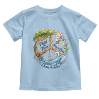 Plant The Trees Save The Bees Clean The Seas Toddler T Shirt Vintage Peace Sign Aesthetic Nature Lover Ocean Conservation