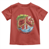 Plant The Trees Save The Bees Clean The Seas Toddler T Shirt Vintage Peace Sign Aesthetic Nature Lover Ocean Conservation