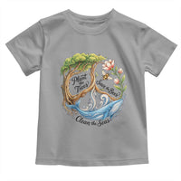 Plant The Trees Save The Bees Clean The Seas Toddler T Shirt Vintage Peace Sign Aesthetic Nature Lover Ocean Conservation