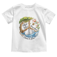 Plant The Trees Save The Bees Clean The Seas Toddler T Shirt Vintage Peace Sign Aesthetic Nature Lover Ocean Conservation