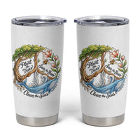 Plant The Trees Save The Bees Clean The Seas Tumbler Cup Vintage Peace Sign Aesthetic Nature Lover Ocean Conservation
