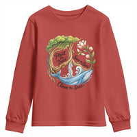 Plant The Trees Save The Bees Clean The Seas Youth Sweatshirt Vintage Peace Sign Aesthetic Nature Lover Ocean Conservation