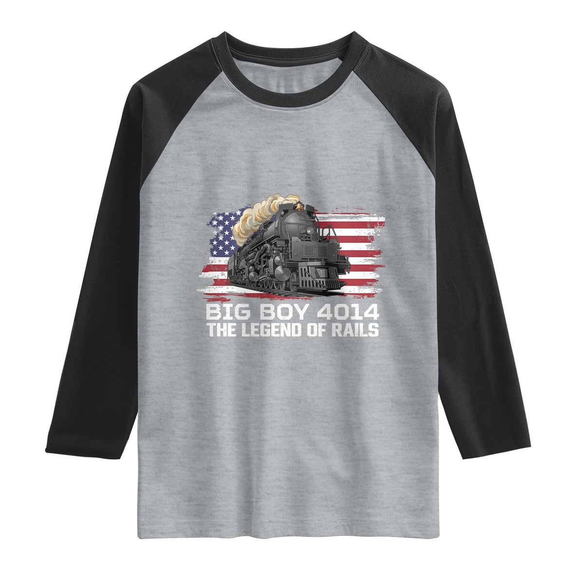 Vintage American Steam Train Raglan Shirt Legend of the Rails Heritage Pride