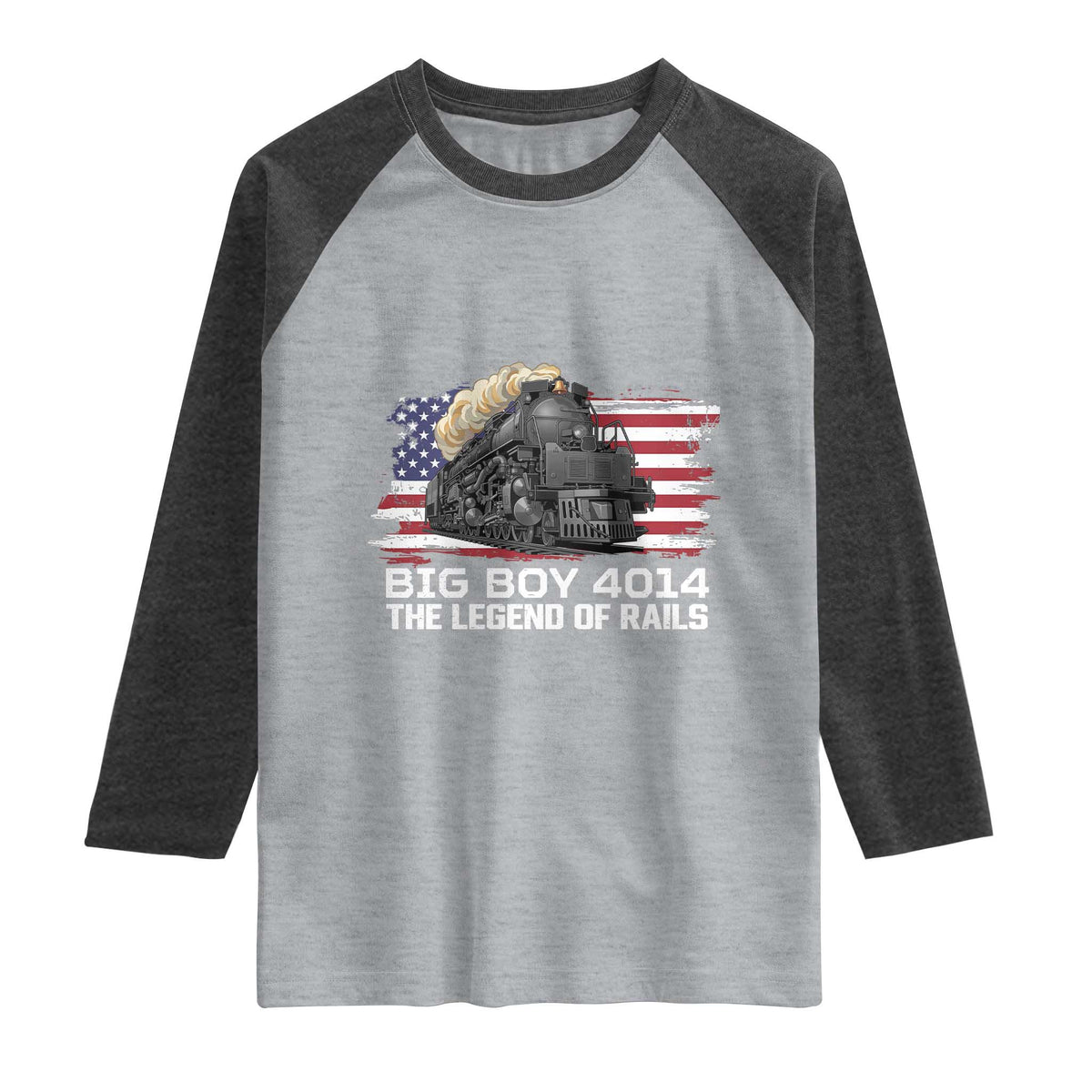 Vintage American Steam Train Raglan Shirt Legend of the Rails Heritage Pride