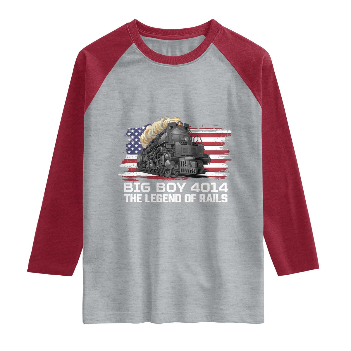 Vintage American Steam Train Raglan Shirt Legend of the Rails Heritage Pride
