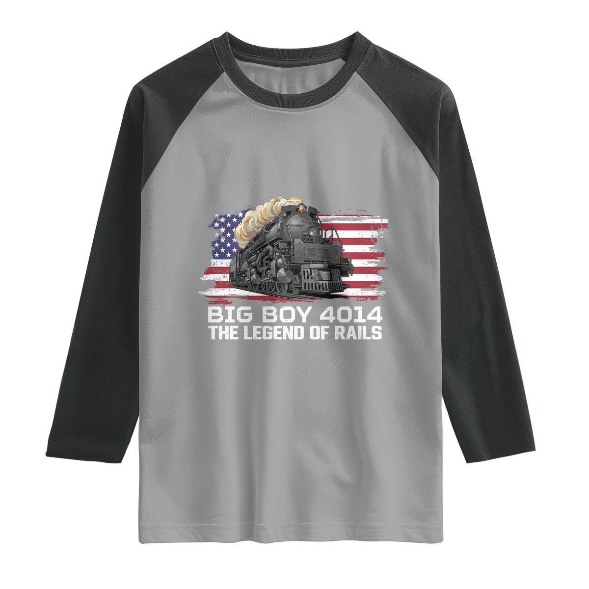 Vintage American Steam Train Raglan Shirt Legend of the Rails Heritage Pride