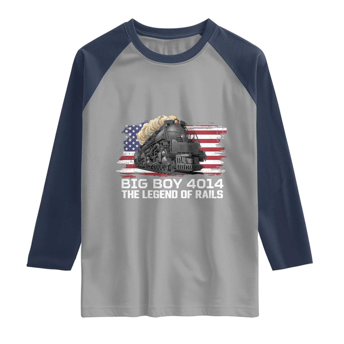 Vintage American Steam Train Raglan Shirt Legend of the Rails Heritage Pride