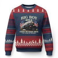Patriotic Freedom Express Coast to Coast Ugly Christmas Sweater Steam Train Legend Heritage Pride