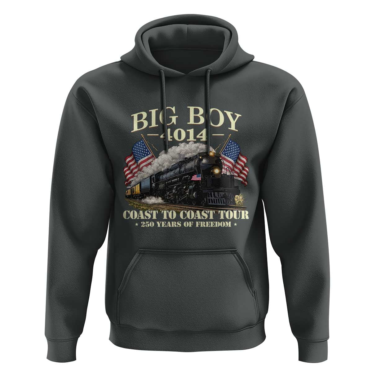 Patriotic Freedom Express Coast to Coast Hoodie Steam Train Legend Heritage Pride
