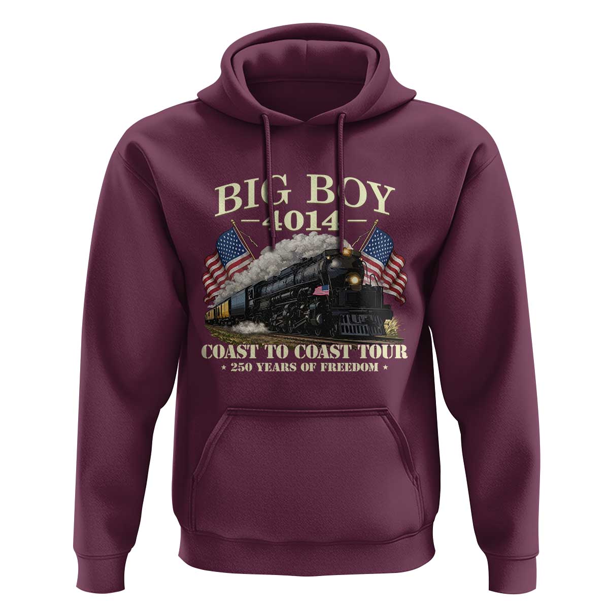 Patriotic Freedom Express Coast to Coast Hoodie Steam Train Legend Heritage Pride