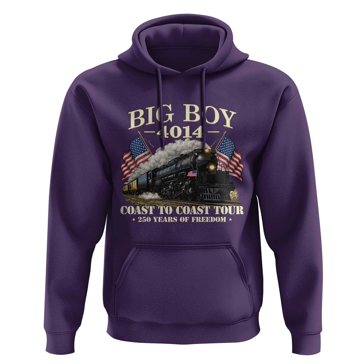 Patriotic Freedom Express Coast to Coast Hoodie Steam Train Legend Heritage Pride