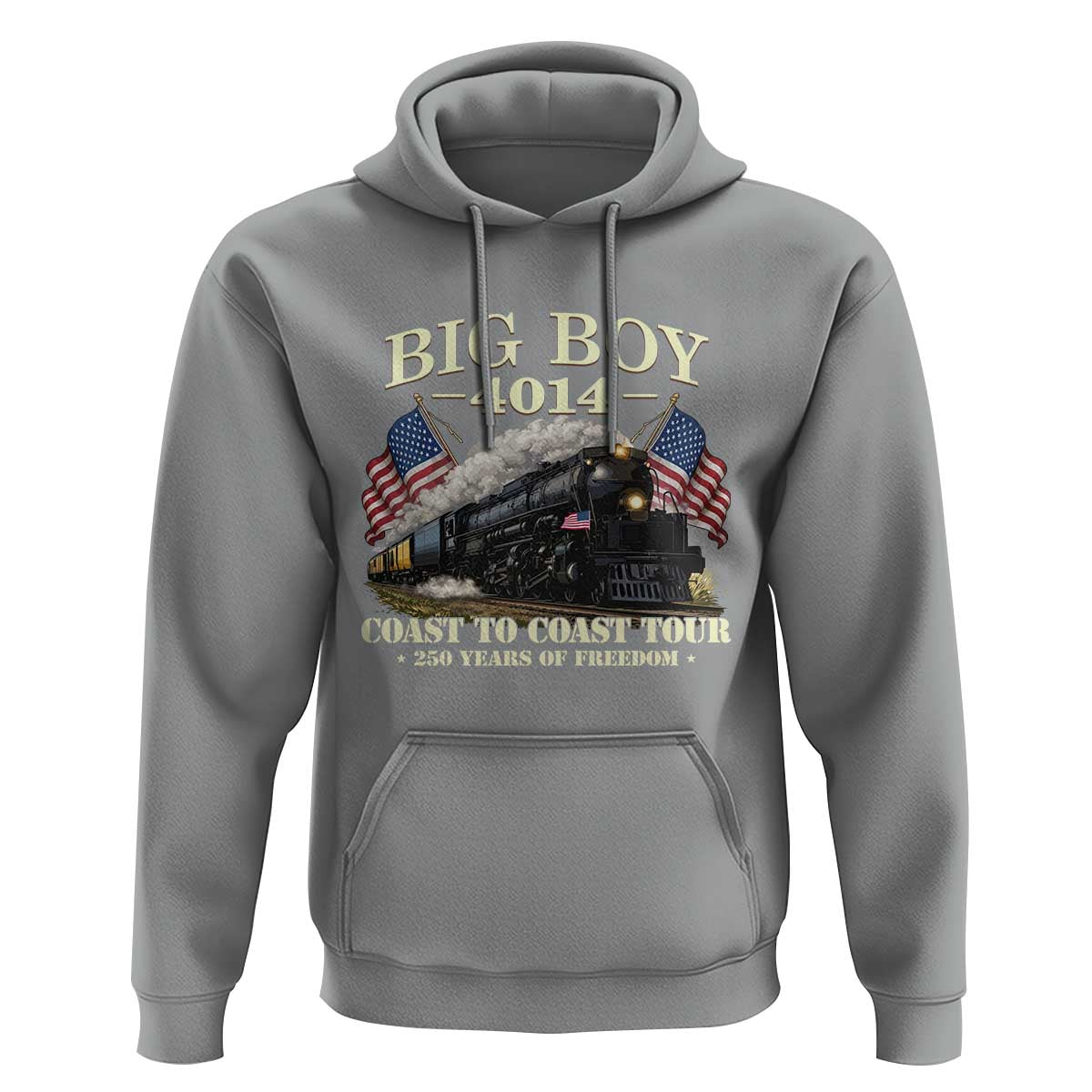 Patriotic Freedom Express Coast to Coast Hoodie Steam Train Legend Heritage Pride