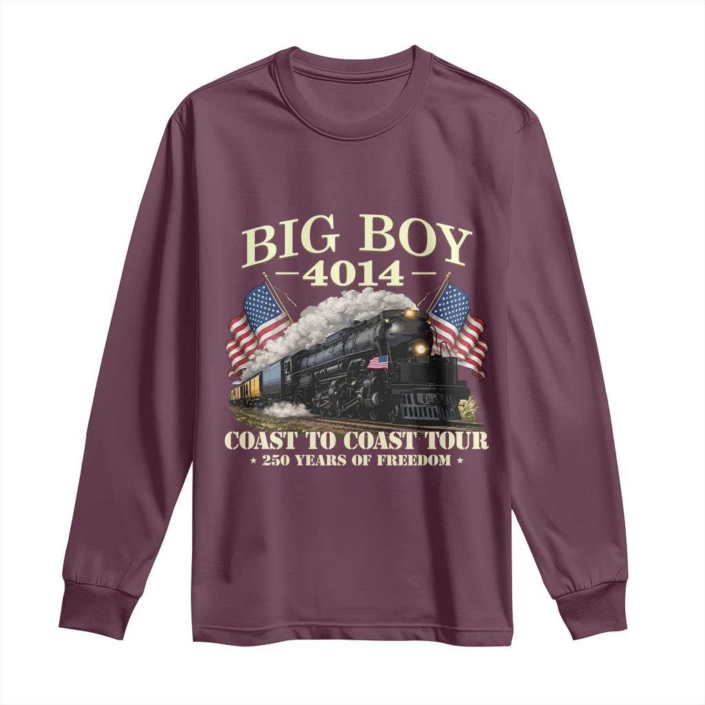 Patriotic Freedom Express Coast to Coast Long Sleeve Shirt Steam Train Legend Heritage Pride