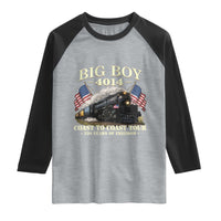 Patriotic Freedom Express Coast to Coast Raglan Shirt Steam Train Legend Heritage Pride