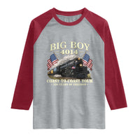 Patriotic Freedom Express Coast to Coast Raglan Shirt Steam Train Legend Heritage Pride