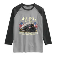 Patriotic Freedom Express Coast to Coast Raglan Shirt Steam Train Legend Heritage Pride