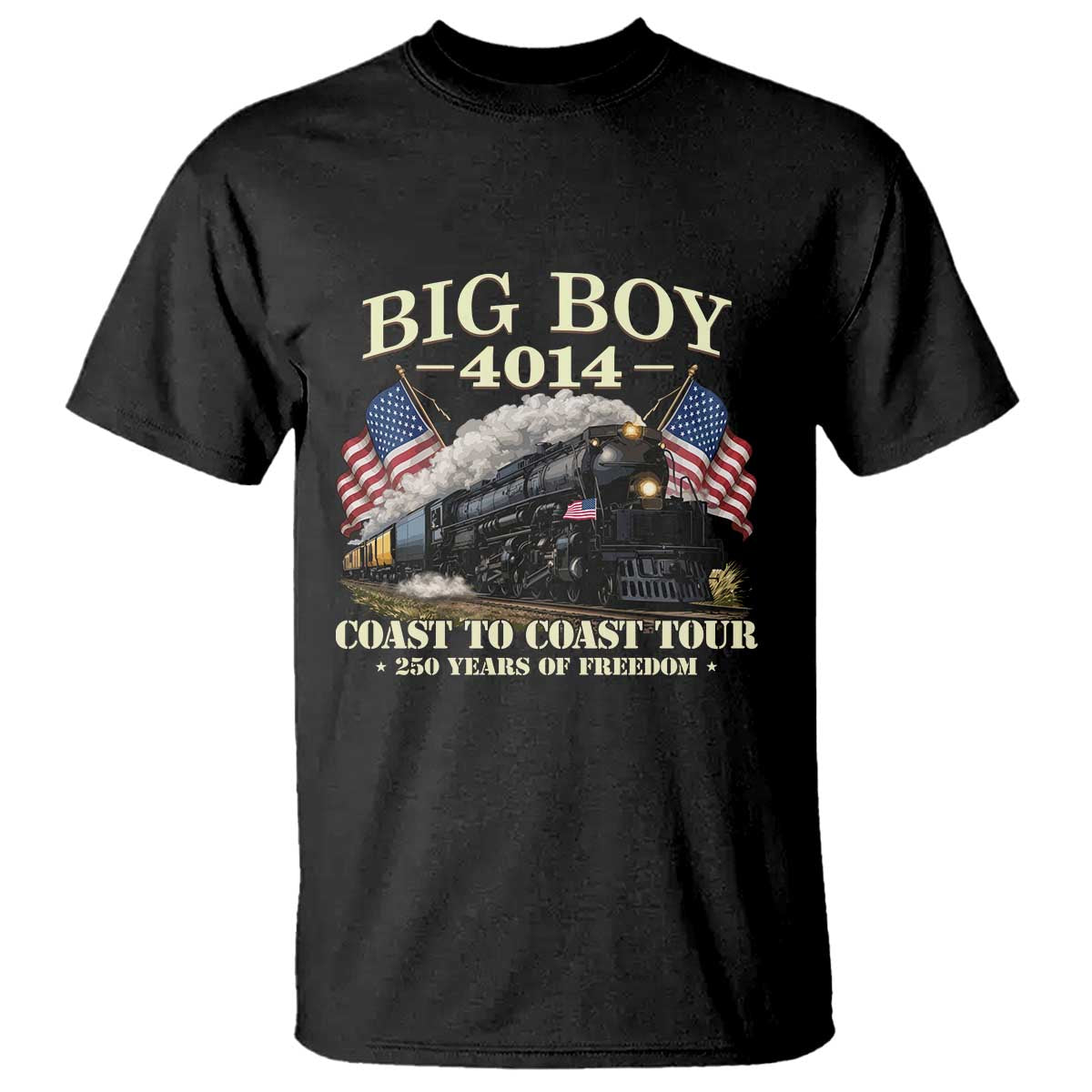 Patriotic Freedom Express Coast to Coast T Shirt Steam Train Legend Heritage Pride