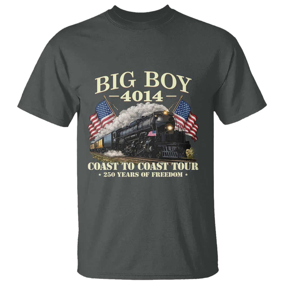 Patriotic Freedom Express Coast to Coast T Shirt Steam Train Legend Heritage Pride