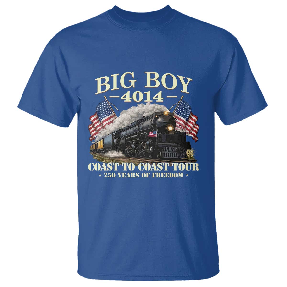 Patriotic Freedom Express Coast to Coast T Shirt Steam Train Legend Heritage Pride