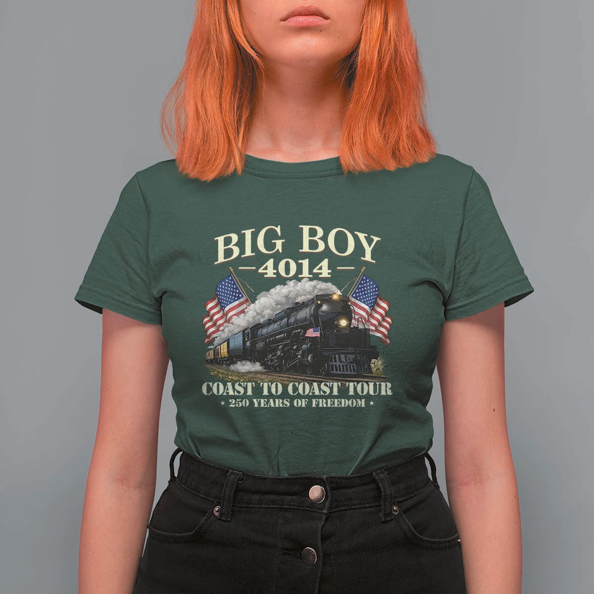 Patriotic Freedom Express Coast to Coast T Shirt For Women Steam Train Legend Heritage Pride