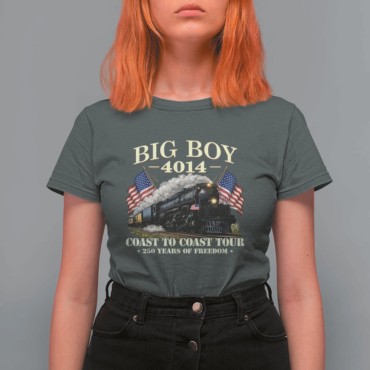Patriotic Freedom Express Coast to Coast T Shirt For Women Steam Train Legend Heritage Pride