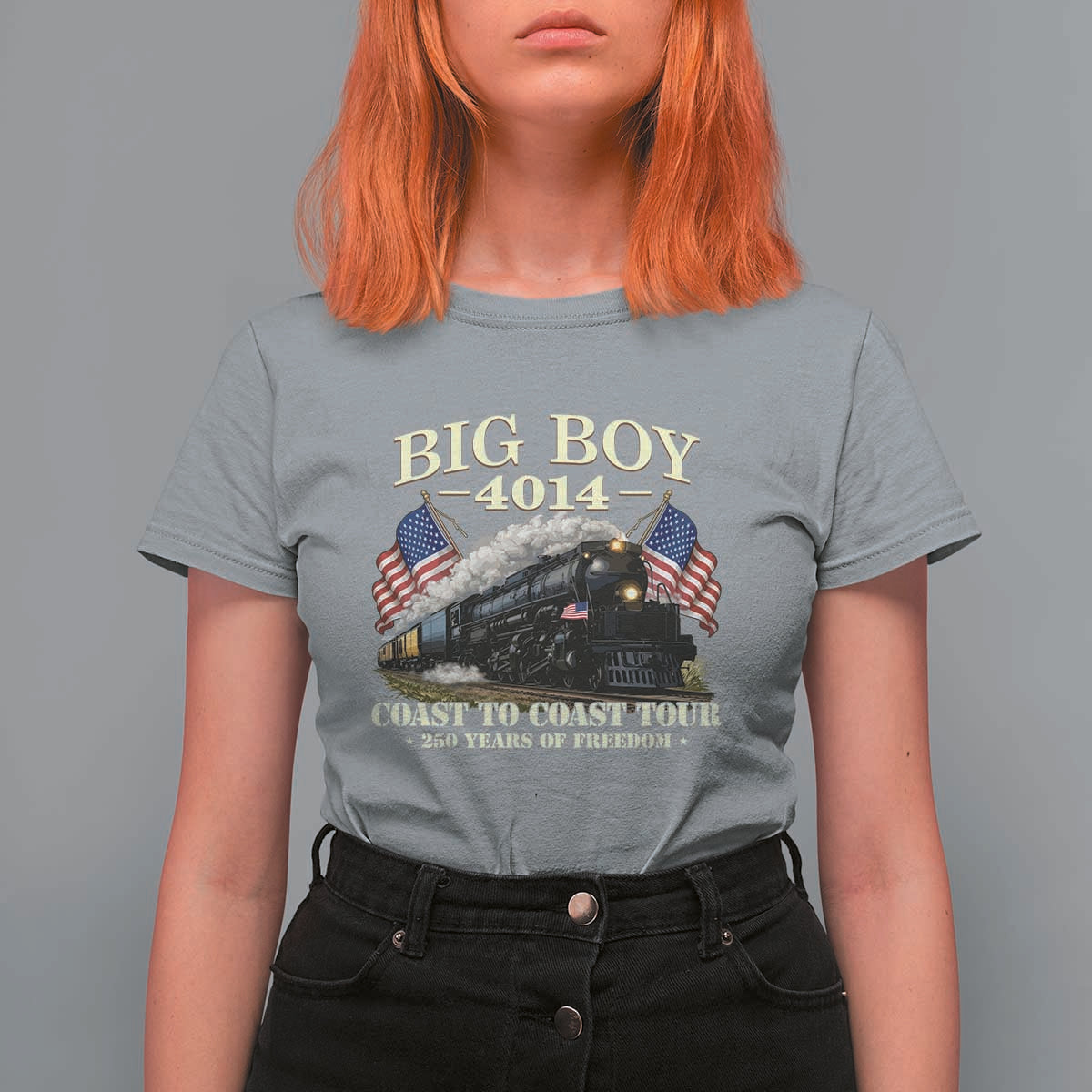 Patriotic Freedom Express Coast to Coast T Shirt For Women Steam Train Legend Heritage Pride