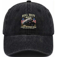 Patriotic Freedom Express Coast to Coast Washed Cotton Baseball Cap Steam Train Legend Heritage Pride