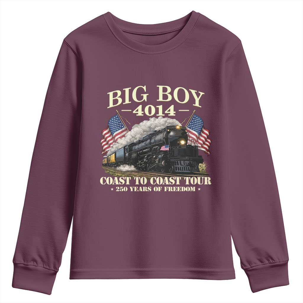 Patriotic Freedom Express Coast to Coast Youth Sweatshirt Steam Train Legend Heritage Pride